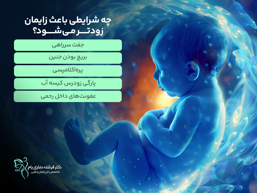 چه شرایطی باعث زایمان زودتر می‌شود؟