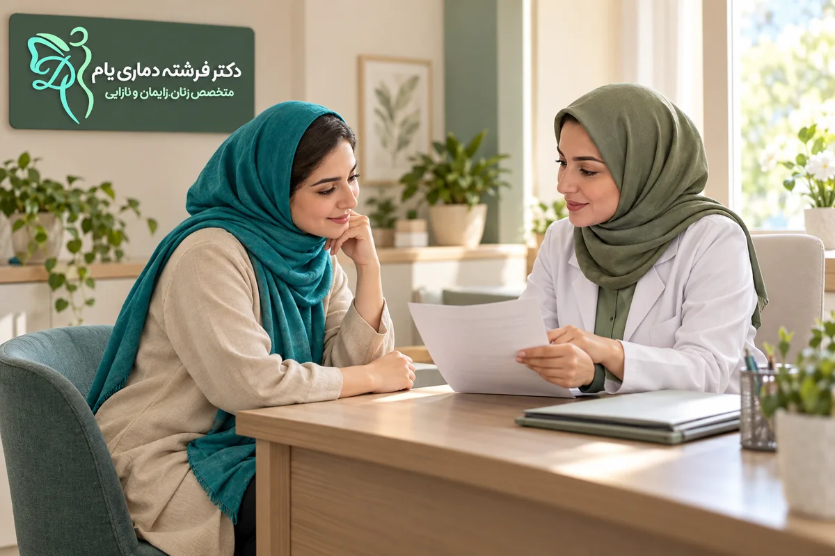 گفت‌وگوی بیمار و پزشک درباره آمادگی پیش از نمونه‌برداری رحم